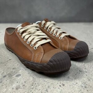 PF Flyers Grounder Low Mens Size 11.5 Tan Leather Ribbed Toe Sneakers PM11GL3L